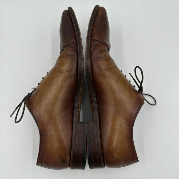 Magnanni Cognac Brown Leather Dress Shoes Men’s‎ Size 9.5 Oxford Brogues - Picture 6 of 10